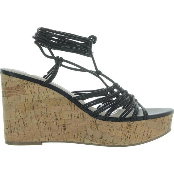 Sun + Stone Shoes - NWB Sun + Stone Tillyyp Womens Faux Leather Heeled Wedge Sandals 7.5